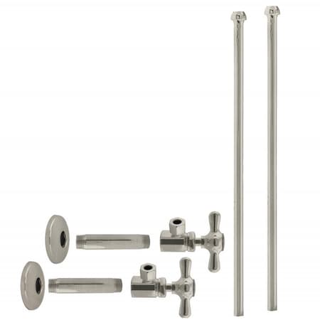Westbrass Faucet Kit, 1/2" IPS x 3/8" OD x 20" Bullnose in Satin Nickel D103KBNX-07
